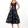 Midi Dresses | All Dresses<Bariano LEA A LINE MIDI B56D08S NAVY/GOLD