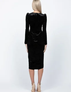 Midi Dresses<Bariano LINA LONG SLEEVE DRAPED MIDI BL59D17S