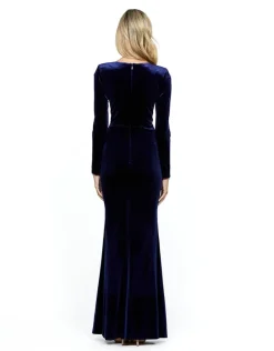 Long Sleeve Dresses | Maxi Dresses<Bariano MABEL V NECK LONG SLEEVE MAXI BL55D01L INDIGO