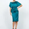 Midi Dresses<Bariano MARGRET OFF SHOULDER MIDI BL74D11S DEEP GREEN