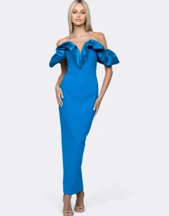 Maxi Dresses | All Dresses<Bariano MAXINE OFF SHOULDER RUFFLE MAXI BL64D18L