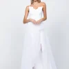 Gowns / Ballgowns<Bariano MEGAN ORIGAMI GOWN B53D24HL WHITE/SILVER