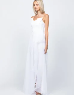 Gowns / Ballgowns<Bariano MEGAN ORIGAMI GOWN B53D24HL WHITE/SILVER