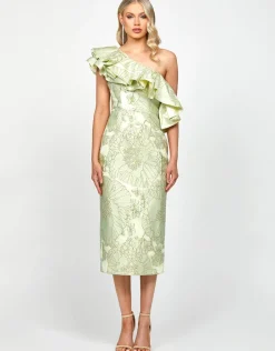 Formal / Prom Dresses | Midi Dresses<Bariano MELINA ONE SHOULDER FRILL MIDI B73D28S