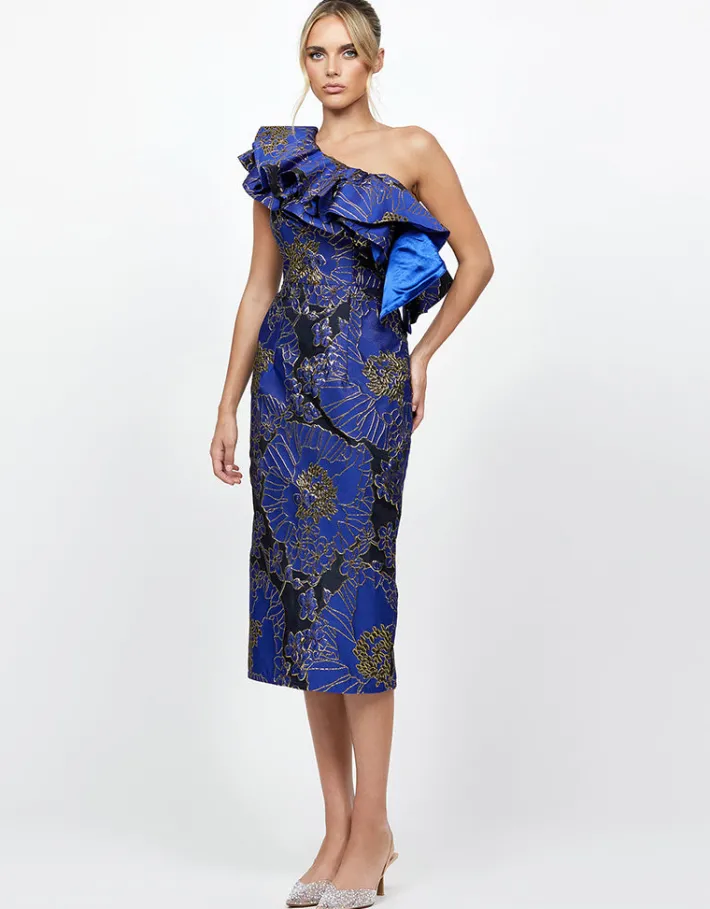 Formal / Prom Dresses | Midi Dresses<Bariano MELINA ONE SHOULDER FRILL MIDI B73D28S