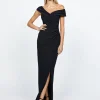 Maxi Dresses | All Dresses<Bariano MELISSA ASYMMETRIC GATHERED DRESS BL67D43L NAVY
