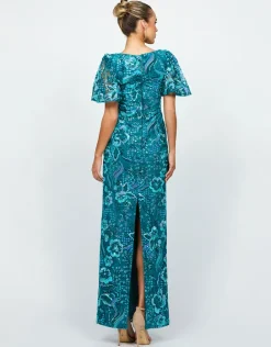 Formal / Prom Dresses | Maxi Dresses<Bariano MILENA SQUARE NECK GOWN B74D46L TEAL