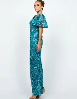 Formal / Prom Dresses | Maxi Dresses<Bariano MILENA SQUARE NECK GOWN B74D46L TEAL