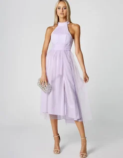 Midi Dresses | All Dresses<Bariano MILKY WAY HALTER NECK MIDI DRESS B63D32S