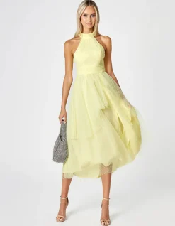 Midi Dresses | All Dresses<Bariano MILKY WAY HALTER NECK MIDI DRESS B63D32S