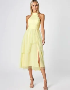 Midi Dresses | All Dresses<Bariano MILKY WAY HALTER NECK MIDI DRESS B63D32S