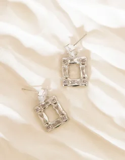 Jewellery<Bariano MUSE SQUARE EARRINGS SILVER