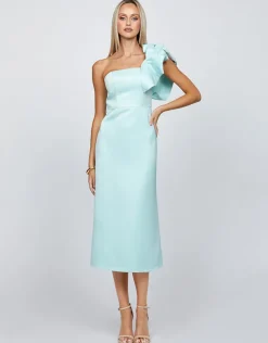 Formal / Prom Dresses | Midi Dresses<Bariano NASSAR FRILL SHOULDER MIDI BL71D52S SEAFOAM