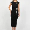 Formal / Prom Dresses | Midi Dresses<Bariano NELLIE HIGH NECK FITTED MIDI BL73D15S BLACK
