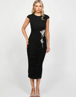 Formal / Prom Dresses | Midi Dresses<Bariano NELLIE HIGH NECK FITTED MIDI BL73D15S BLACK