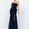 Gowns / Ballgowns | All Dresses<Bariano NEVAEH GATHERED ORGANZA GOWN B69D14L NAVY