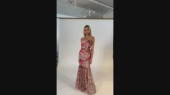 Gowns / Ballgowns | All Dresses<Bariano NEVAEH GATHERED ORGANZA GOWN B69D14L FLORAL MULTI