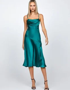 Midi Dresses | All Dresses<Bariano PEITA SATIN COWL NECK MIDI BL67D38S