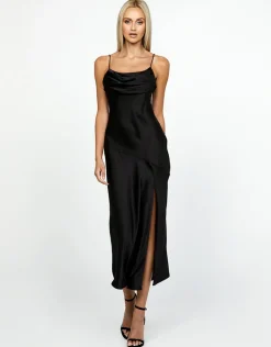 Midi Dresses | All Dresses<Bariano PEITA SATIN COWL NECK MIDI BL67D38S