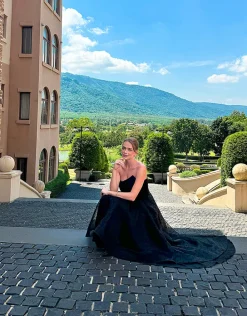Formal / Prom Dresses | Gowns / Ballgowns<Bariano PEYTON STRAPLESS POLKA DOT BALL GOWN B70D29HL BLACK