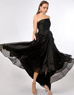 Formal / Prom Dresses | Gowns / Ballgowns<Bariano PEYTON STRAPLESS POLKA DOT BALL GOWN B70D29HL BLACK