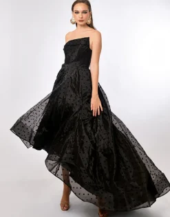 Formal / Prom Dresses | Gowns / Ballgowns<Bariano PEYTON STRAPLESS POLKA DOT BALL GOWN B70D29HL BLACK