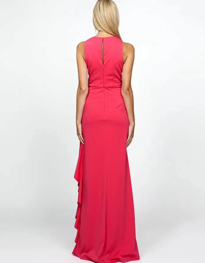 Gowns / Ballgowns | All Dresses<Bariano RAELYNN HIGH NECK FRILL GOWN B69D19L