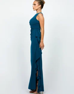 Gowns / Ballgowns | All Dresses<Bariano RAELYNN HIGH NECK FRILL GOWN B69D19L