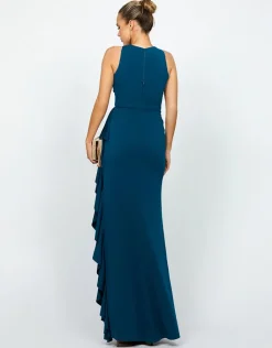 Gowns / Ballgowns | All Dresses<Bariano RAELYNN HIGH NECK FRILL GOWN B69D19L