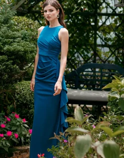 Gowns / Ballgowns | All Dresses<Bariano RAELYNN HIGH NECK FRILL GOWN B69D19L