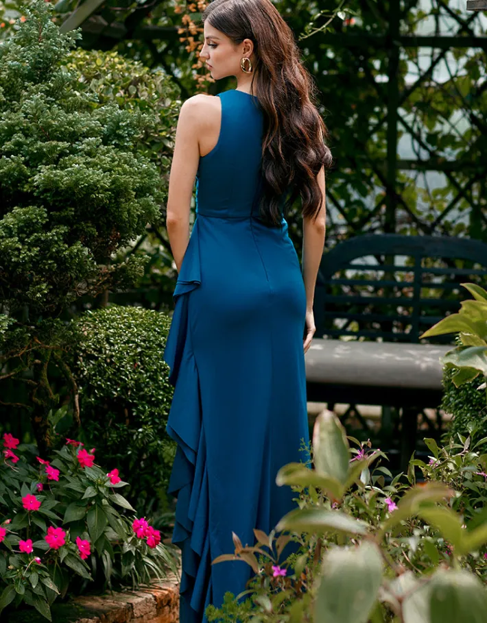 Gowns / Ballgowns | All Dresses<Bariano RAELYNN HIGH NECK FRILL GOWN B69D19L