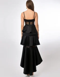 Formal / Prom Dresses | Gowns / Ballgowns<Bariano RAYNE POLKA DOT TIERED DRESS B70D30HL BLACK