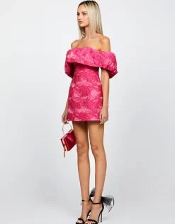 Mini Dresses<Bariano REAGAN OFF SHOULDER MINI DRESS BL63D02S