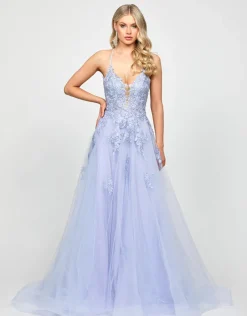 Formal / Prom Dresses | All Dresses<Bariano ROSALEE EMBELLISHED BALL GOWN B73D83L POWDER BLUE