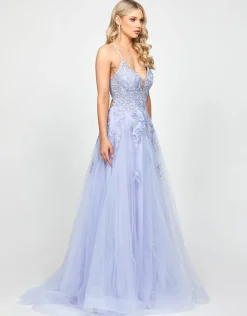 Formal / Prom Dresses | All Dresses<Bariano ROSALEE EMBELLISHED BALL GOWN B73D83L POWDER BLUE