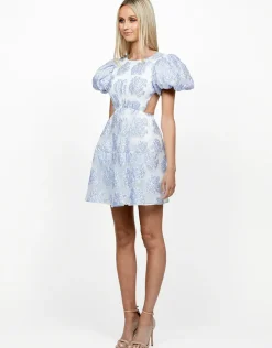 Mini Dresses | All Dresses<Bariano ROSELLE CUT OUT PUFF MINI BL59D03S LAVENDER/SILVER
