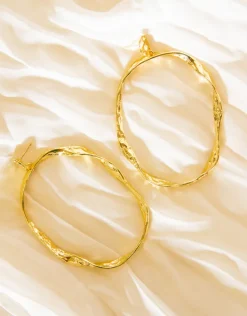 Jewellery<Bariano SADIE TEXTURED HOOPS GOLD