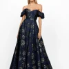 Formal / Prom Dresses | Gowns / Ballgowns<Bariano SANDY SWEETHEART OFF SHOULDER GOWN B56D07L NAVY/GOLD