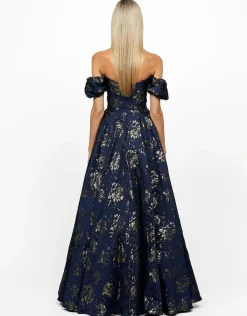 Formal / Prom Dresses | Gowns / Ballgowns<Bariano SANDY SWEETHEART OFF SHOULDER GOWN B56D07L NAVY/GOLD