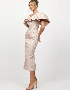 All Dresses | Maxi Dresses<Bariano SCARLET ONE SHOULDER MIDI BL75D53S BLUSH