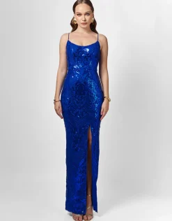 Formal / Prom Dresses<Bariano SERA STRAPPY BACK SEQUIN GOWN B75D17L COBALT