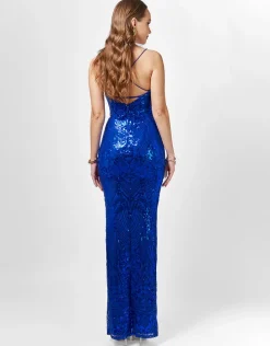 Formal / Prom Dresses<Bariano SERA STRAPPY BACK SEQUIN GOWN B75D17L COBALT