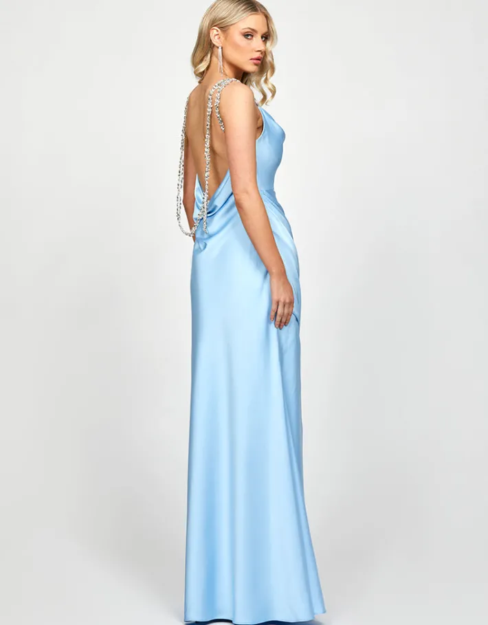 Formal / Prom Dresses | Maxi Dresses<Bariano SHERRY DIAMANTE STRAPPY GOWN B73D17L LIGHT BLUE