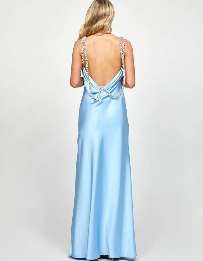 Formal / Prom Dresses | Maxi Dresses<Bariano SHERRY DIAMANTE STRAPPY GOWN B73D17L LIGHT BLUE