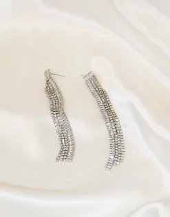 Jewellery<Bariano CRYSTAL DANGLE EARRINGS J74E13 SILVER