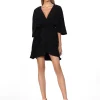 Mini Dresses | All Dresses<Bariano SKY CAPE SLEEVE WRAP MINI BL57BD08S BLACK