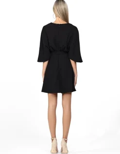 Mini Dresses | All Dresses<Bariano SKY CAPE SLEEVE WRAP MINI BL57BD08S BLACK