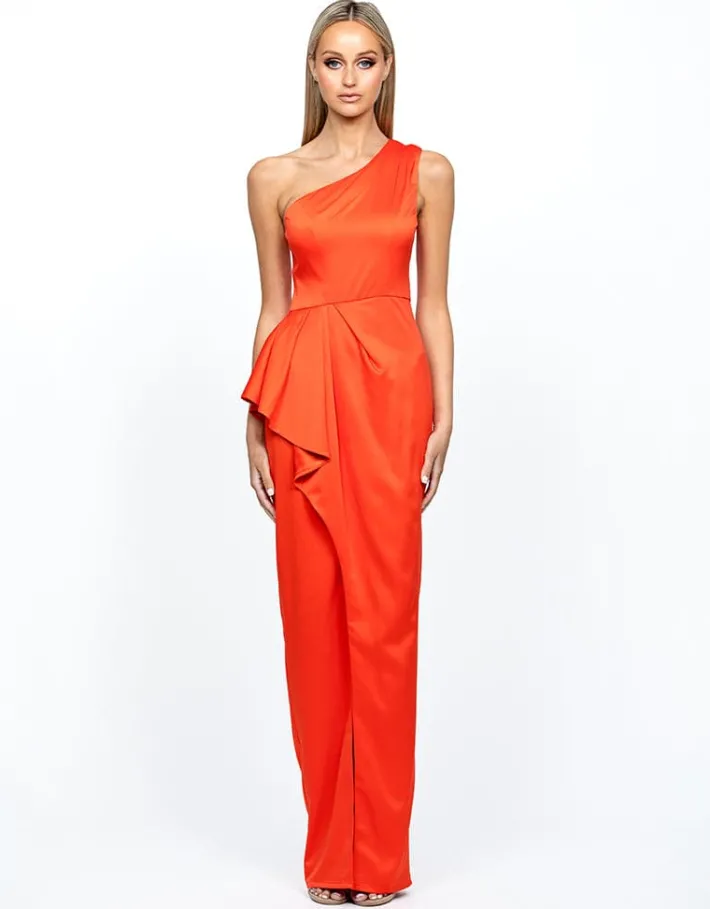 Gowns / Ballgowns | All Dresses<Bariano STAR CROSSED LOVERS ONE SHOUDLER FRILL GOWN B55D27L