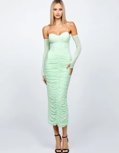 Midi Dresses<Bariano STARRY NIGHT SLEEVED MIDI BL66D02S MINT