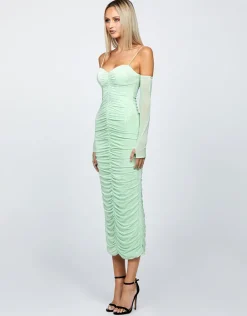 Midi Dresses<Bariano STARRY NIGHT SLEEVED MIDI BL66D02S MINT